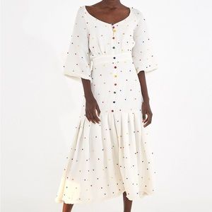 Farm Rio size medium white dress size M (missing some beads)
